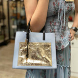 Marc Jacobs Periwinkle Gold Mini Color Block Tote