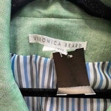 VERONICA BEARD Diego Women's Green Size 10 Double Breasted Herringbone Blazer