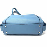 Coach Edie Light Blue Pebbled Leather Tote