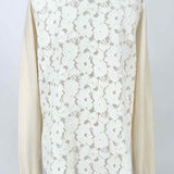 W by Worth Women's Cream Size M Lace Sweater