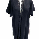 Valentino Black Lace Detail Shawl
