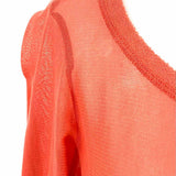 cut loose Women's Orange Size XL Cotton Knit Raw Hem Long Sleeve