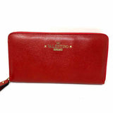 VALENTINO GARAVANI Red Zip-Around Leather Wallet