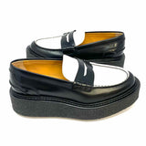 TOD'S Lugsole Women's Black White Size 36/6 Platform Color Block Loafers