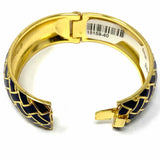 Lily Pulitzer Navy Gold Tone Hinged 4.25" Woven Bangle
