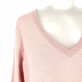 Neiman Marcus Women's Light Pink Size M V-Neck Cashmere Sweater