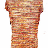W by Worth Women's Brown Orange Size M Cowl Neck Knit Short Sleeve Top