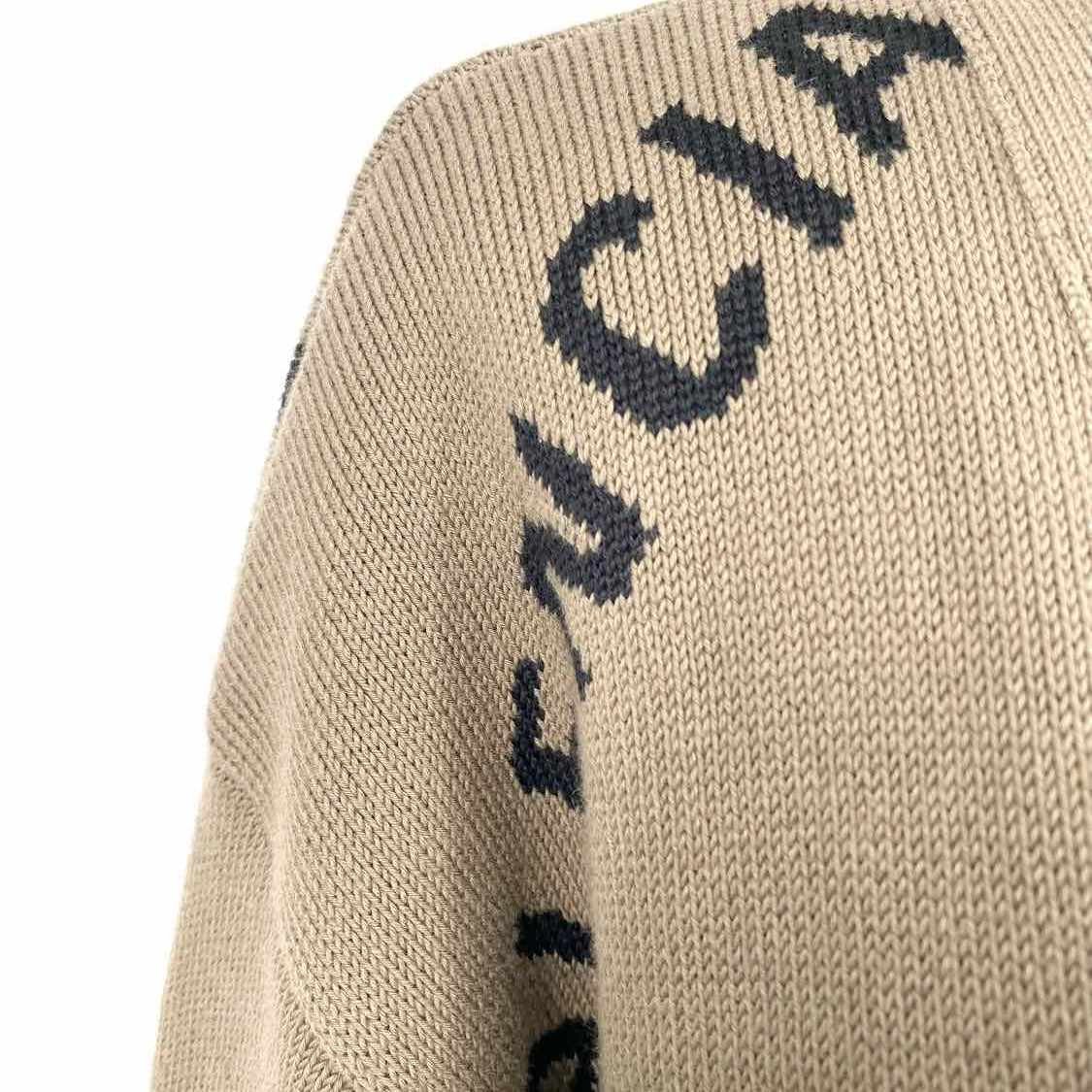 BALENCIAGA Women's Brown Size S Button Down Knit Monogram Cardigan
