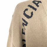 BALENCIAGA Women's Brown Size S Button Down Knit Monogram Cardigan