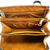 Patricia Nash Leather Black Brown Top Handle Tiger Satchel