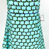 Lilly Pulitzer Bowen Women's Blue Green Size 6 Strapless Cotton Floral Dress