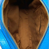 Fossil Blue Camera Bag Pebbled Leather Crossbody