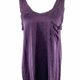 Theory Women's Purple Size L Scoop Neck Silk Blend Chain Sleeveless