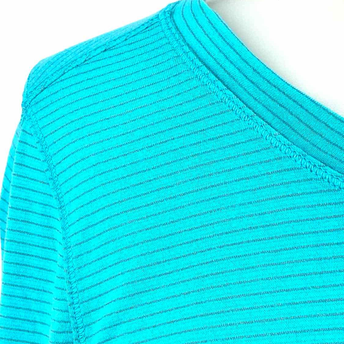 Lululemon Women's Teal Size 6 Stripe Long Sleeve