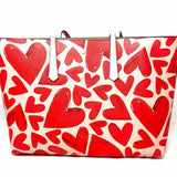 Kate Spade Molly Ever Fallen Coated Canvas Pink Hearts Tote