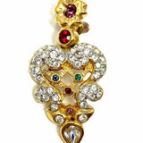 Swarovski Gold Tone Dangle Heart Crystal Earrings