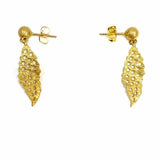Estate 14K Yellow Gold Dangle Leaf Earrings