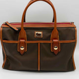 Dooney & Bourke Nylon Brown Top Handle Satchel