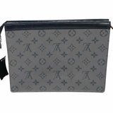 LOUIS VUITTON 2020 Pochette Voyage MM Charcoal Monogram Eclipse Reverse Clutch