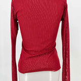 Women's Red Size S Mesh Long Sleeve
