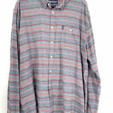 Barbour Men's Red Gray Size XL Stripe Long Sleeve Shirt