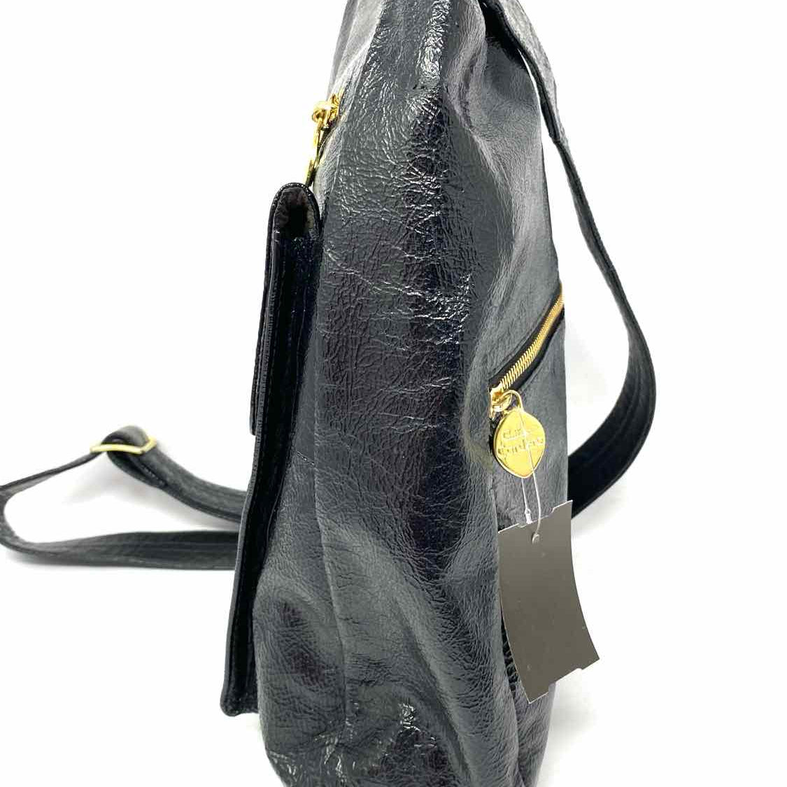 Calleen Cordero Black Sling Crackle Leather Crossbody