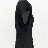 Michelle Stuart Women's Black Size M Button Down Silk Short Sleeve Top