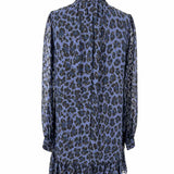 Kate Spade Women's Black Navy Size M Ruffled Leopard Print Dress