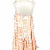maeve Flounce Swing Women's Peach Size L Sleeveless Mini Dress
