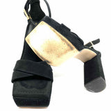 Good American Women's Black Size 8.5 Platform Suede Sandals