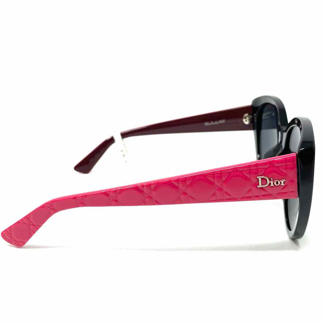 Christian Dior Black Pink Cat Eye Quilted Sunglasses