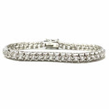 PAS 925 Sterling Silver Tennis 7.5" Crystal Bracelet