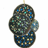 Statement Leather Black Dangle Circle Earrings