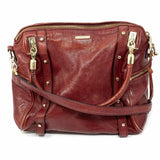 REBECCA MINKOFF Cupid Red Studded Leather Satchel