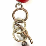 Simon Sebbag 925 Sterling Silver Red Beaded 20" Pendant Necklace