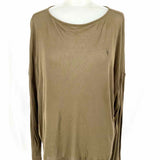 ALLSAINTS Women's Olive Green Size L Boatneck Long Sleeve