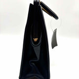 Amity Black Top Handle Leather Satchel