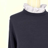 Ted Baker Kaarina Women's Navy Size L Layered Ruffled Sweater