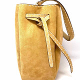 Tory Burch Romy Pick Stitch Large Bucket Bag Beige Suede Bucket Bag