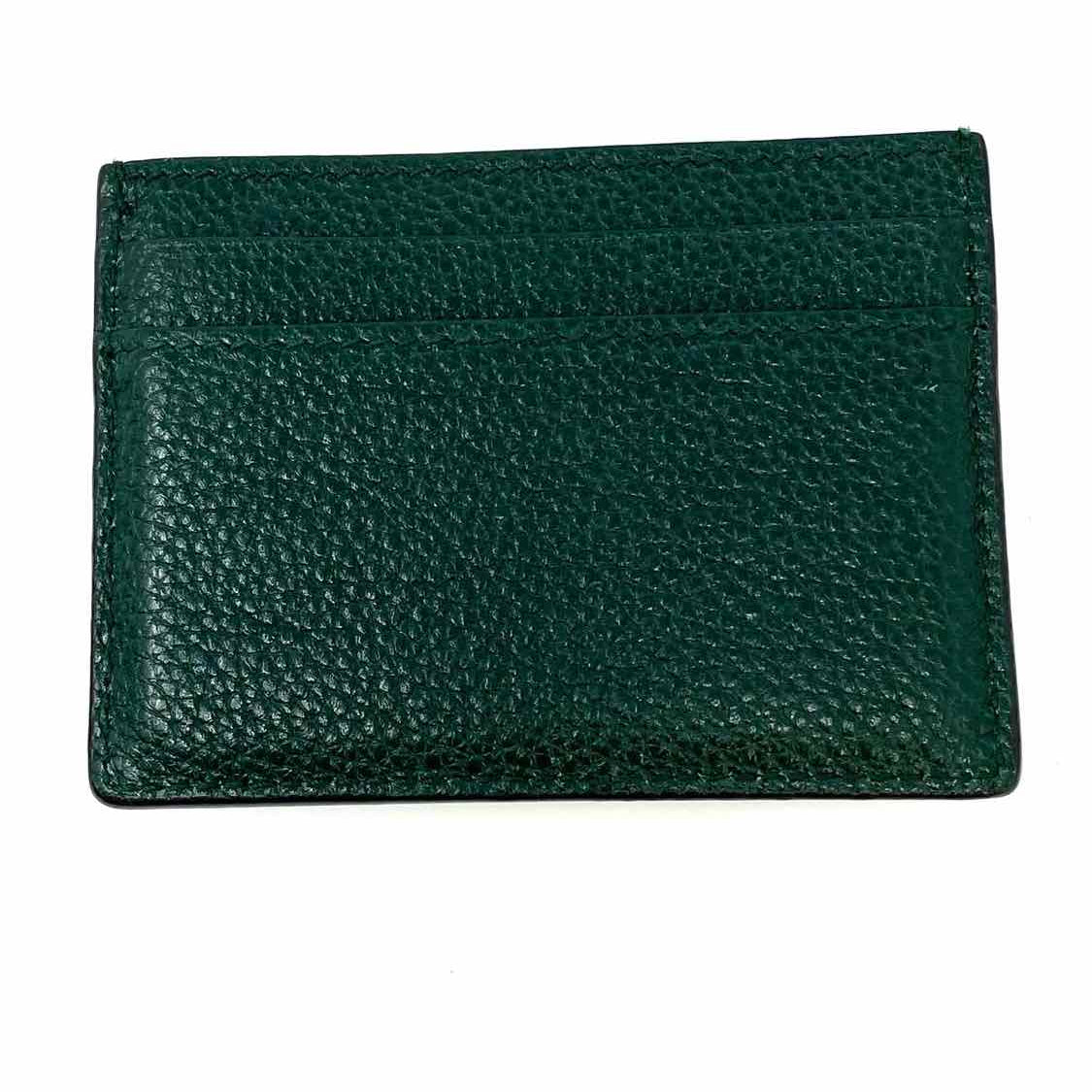 Gucci Zumi Green Card Case Horsebit Pebbled Leather Wallet