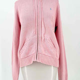 Ralph Lauren Women's Pink Size L Zip Knit Hoodie