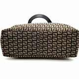 Fendi Zucchino Canvas Brown Zip Top Zucca Tote
