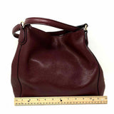 Coach Willow Floral Edie Burgundy Red Pebbled Leather Tote
