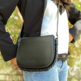 jenni kayne Black Small Saddle Bag Leather Crossbody