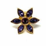 Swarovski Metal Purple Flower Pin
