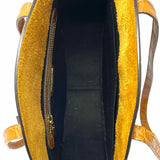 Claudia Firenze Caramel Round Croc Embossed Leather Tote
