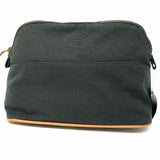 Hermes Bolide Trousse de Voyage Moyen Canvas Gray Zip Clutch