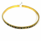 Green Gold Tone Geometric Bangle