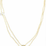 Estate Ivory 58" seed rice pearls Necklace