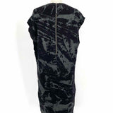 HELMUT LANG Tera Print Women's Black Size M T-shirt Rayon Blend Splatter Dress
